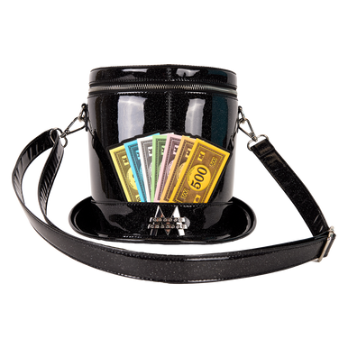 Monopoly 90th Anniversary Top Hat Glitter Figural Crossbody
