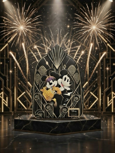 Disney Loungefly Comic Spot Exclusive Art Deco Mickey & Minnie Mini Backpack Comic Spot Exclusive Gatsby Minnie Mickey Loungefly Mini  main image 4