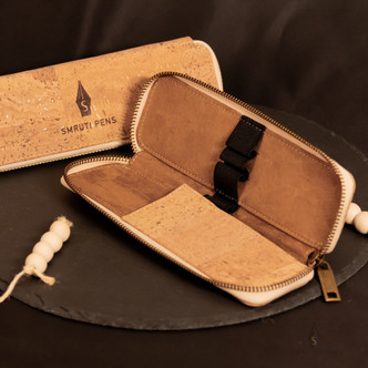 Smruti Pens Cork 3 Pen Case, Pen Pouch, 3 pen case, 3 pen pouch, cork, cork pen pouch, cork pen case