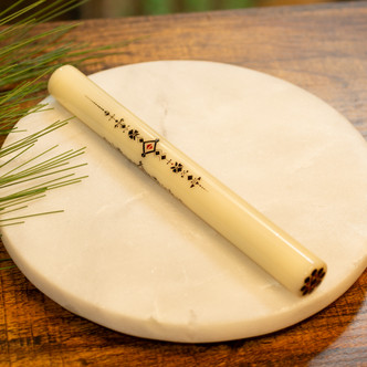 ZekPen Fountain Pen Tezhib Design - Black and Red on Cream