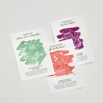 Wearingeul Alice’s Adventures in Wonderland Color Swatch Postcard Set