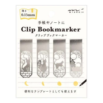 Midori Clip Bookmarker Cat and Moon
