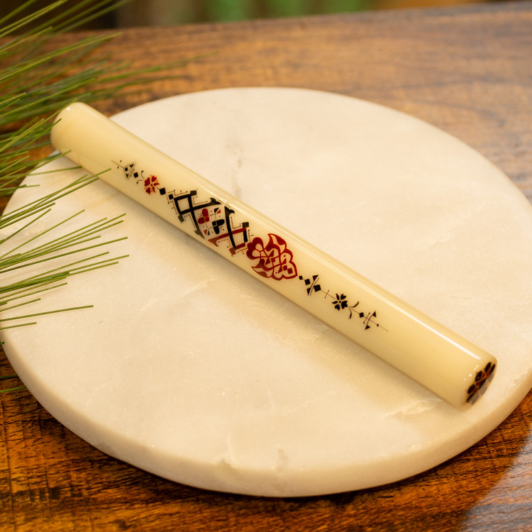 ZekPen Fountain Pen Tezhib Design - Black and Red on Cream