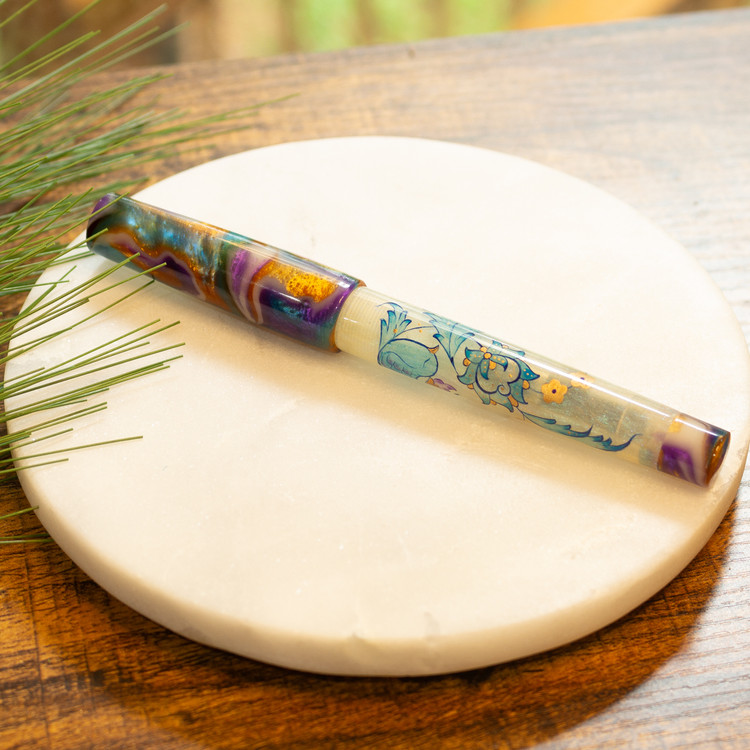 ZekPen Fountain Pen Suzanna Design - Blue Purple Gold