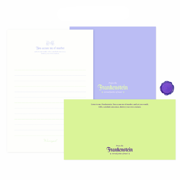 Wearingeul Literature Letter Set - Frankenstein
