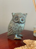 Cast Iron Owl in Antique Green, Blue Rustic Finish