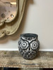 CEMENT OWL PLANTER IN DISTRESSED BLACK FINISH