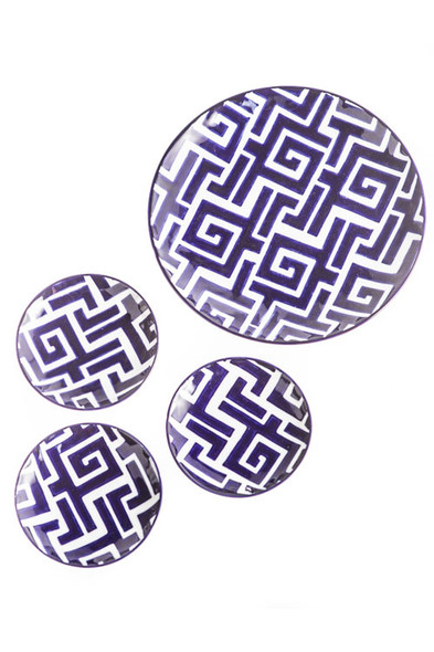Set of 4 Handpainted Ceramic Moroccan Plates