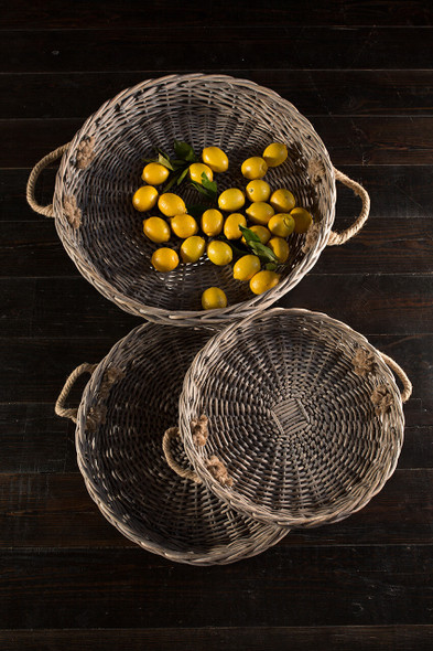 XLarge Round Willow Serving Trays - Set of 3