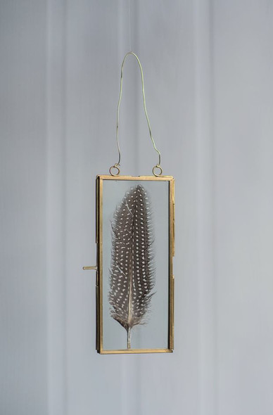 BRASS FRAME WITH HANGING LOOPS 3" X 7"
