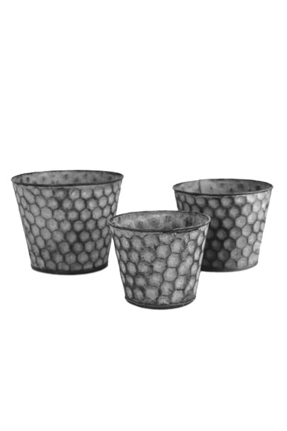 Honeycomb Pattern Pots - Set of Three