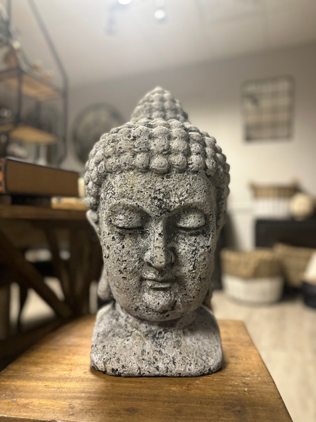 Cement Buddha Head Statue