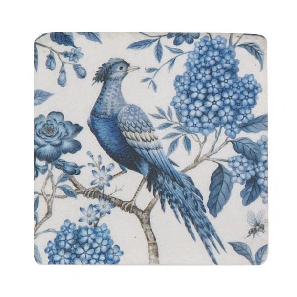 RESIN COASTERS WITH BIRD PRINT -SET OF 4