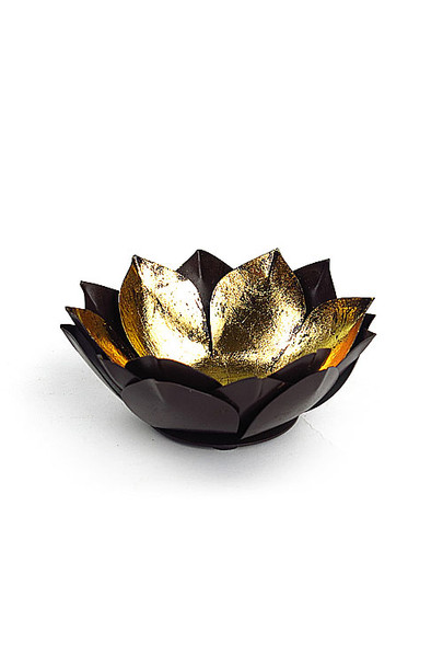 Gold Leafed Metal Lotus Bowls