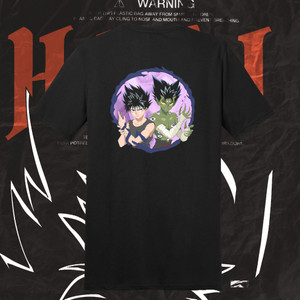 Hiei Swirls - 90s Anime Tee - Unisex  tee Black Back