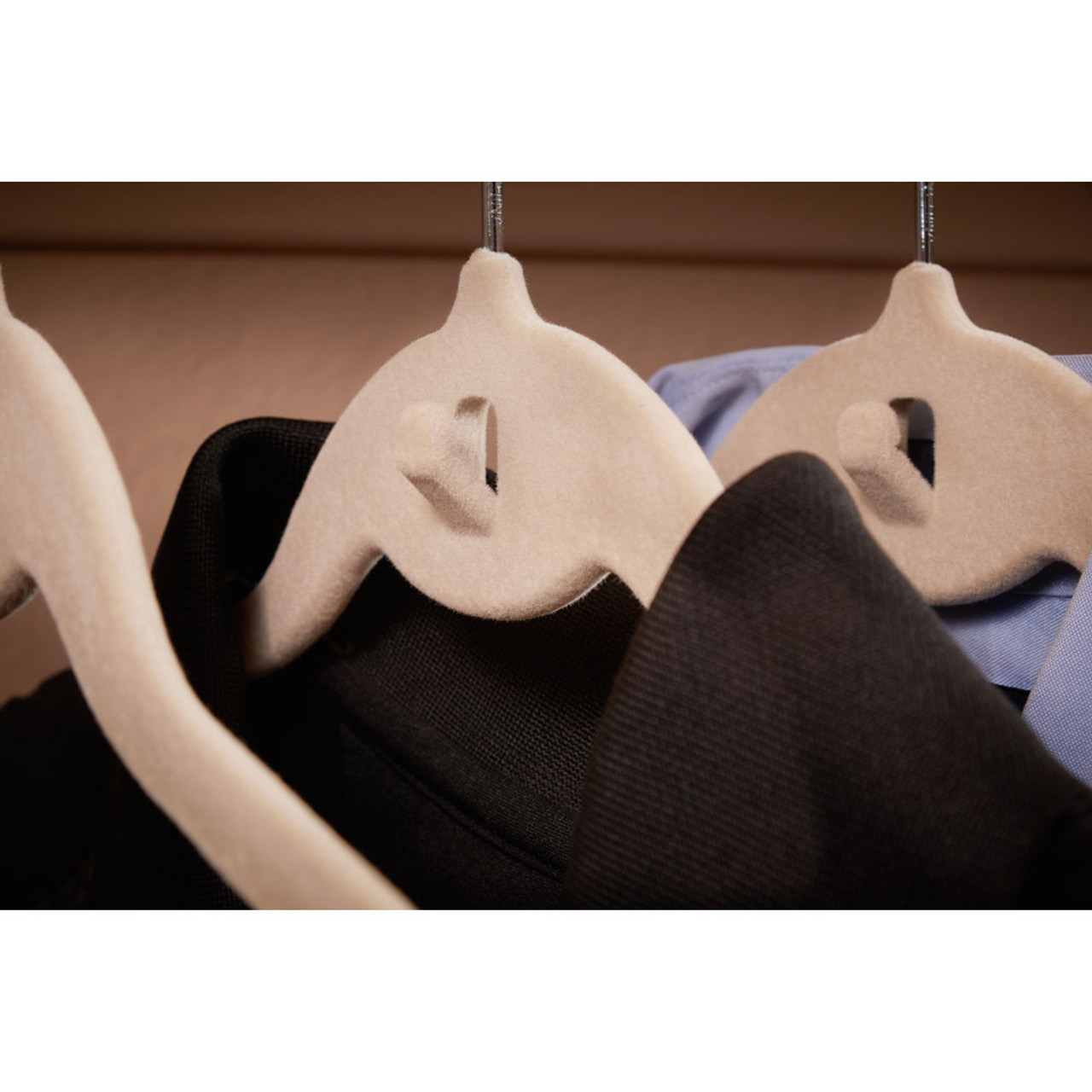 Slim Non-Slip Velvet Hangers - Beige or Black (Box of 26) - Woodlore Cedar  Products