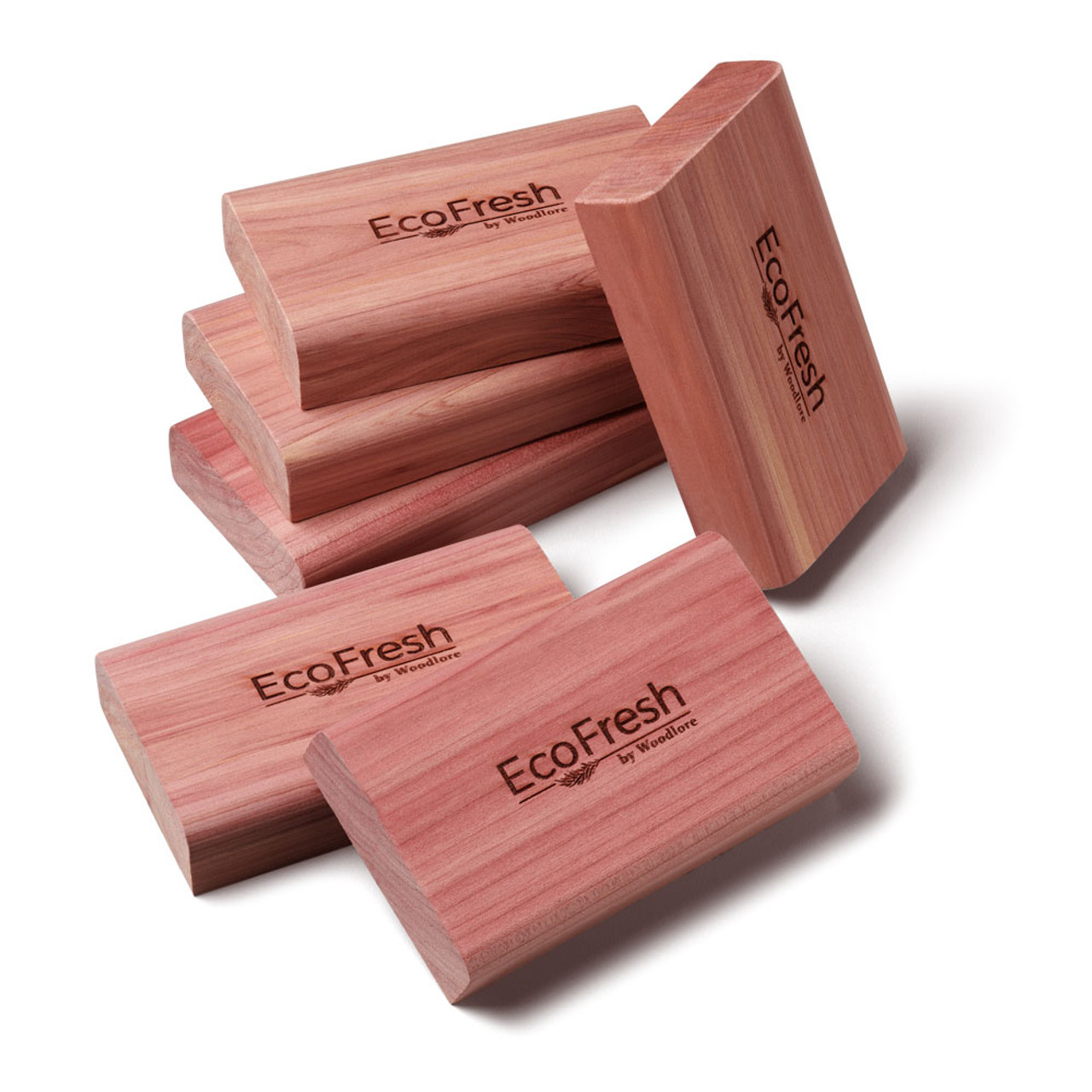 EcoFresh Premium Aromatic Cedar Blocks (6-pack) - Woodlore Cedar