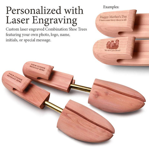 Personalized Men's Combination Cedar Shoe Tree - Woodlore Cedar