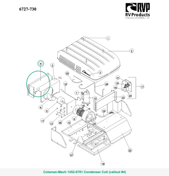 Coleman Mach AC Condenser 1452-0701