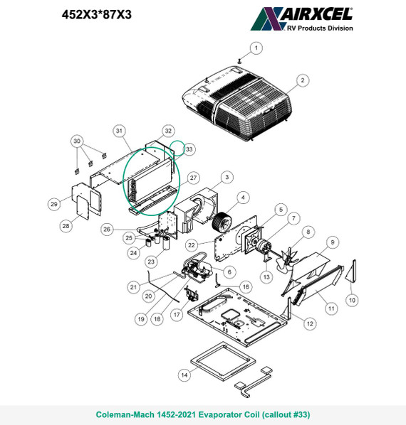 Coleman Mach AC Evaporator 1452-2021 (fits Mach 10)