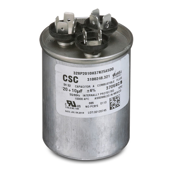 Dometic AC Run Capacitor 20/10 MFD 3313107.028 (13,500 and 15,000 BTU)