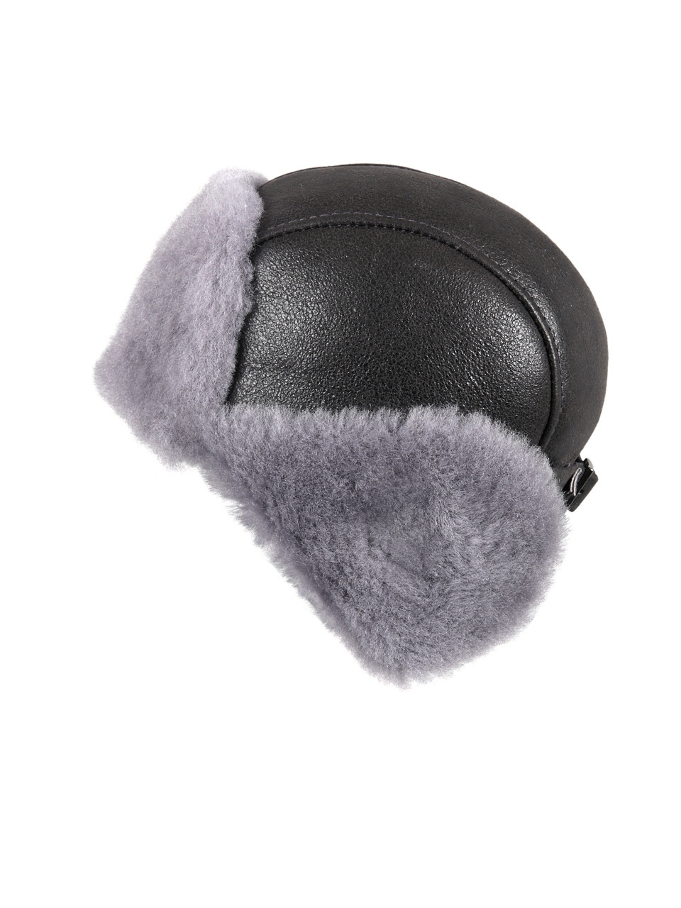 Shearling Sheepskin Pilot Winter Fur Hat - Antrasit