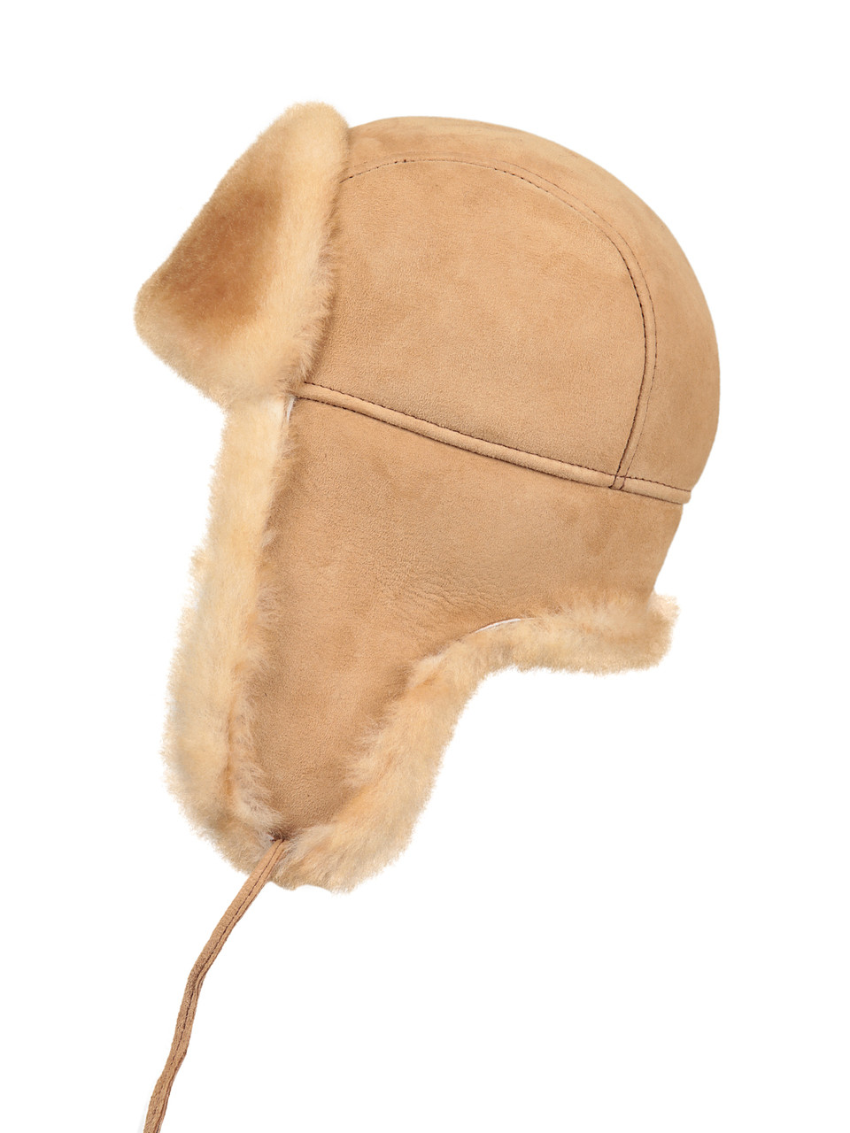 Sheepskin Hat Ushanka Aviator Winter Fur Hat - Tan