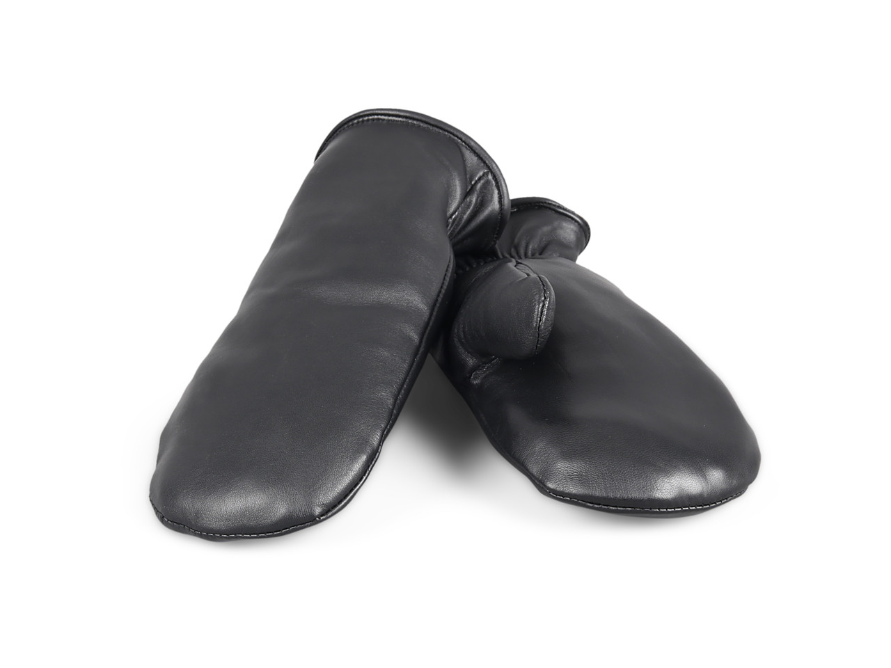 Black Napa Alaska Shearling Sheepskin Mittens for Men