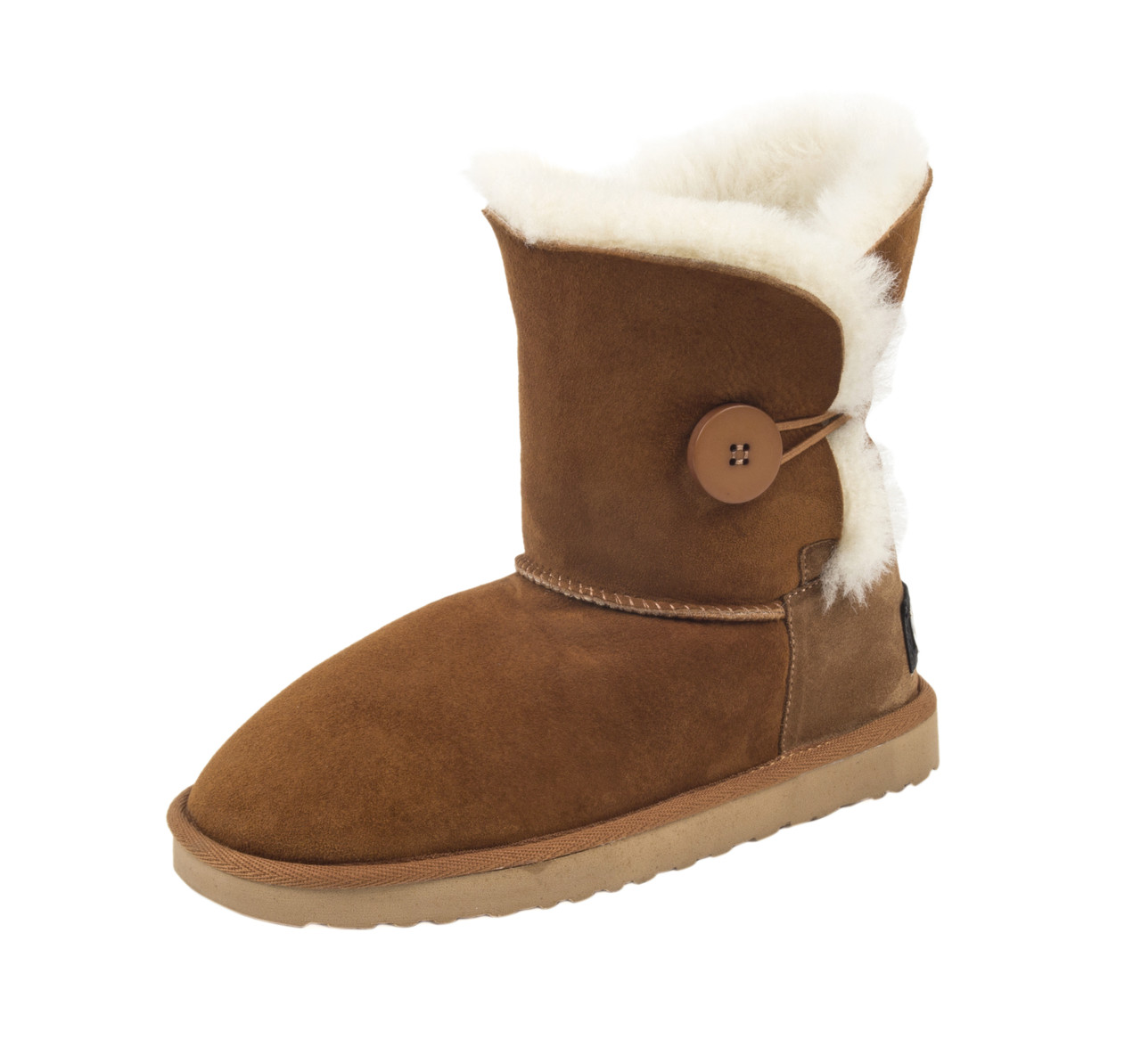 Women's Sheepskin Boots with Buttons 