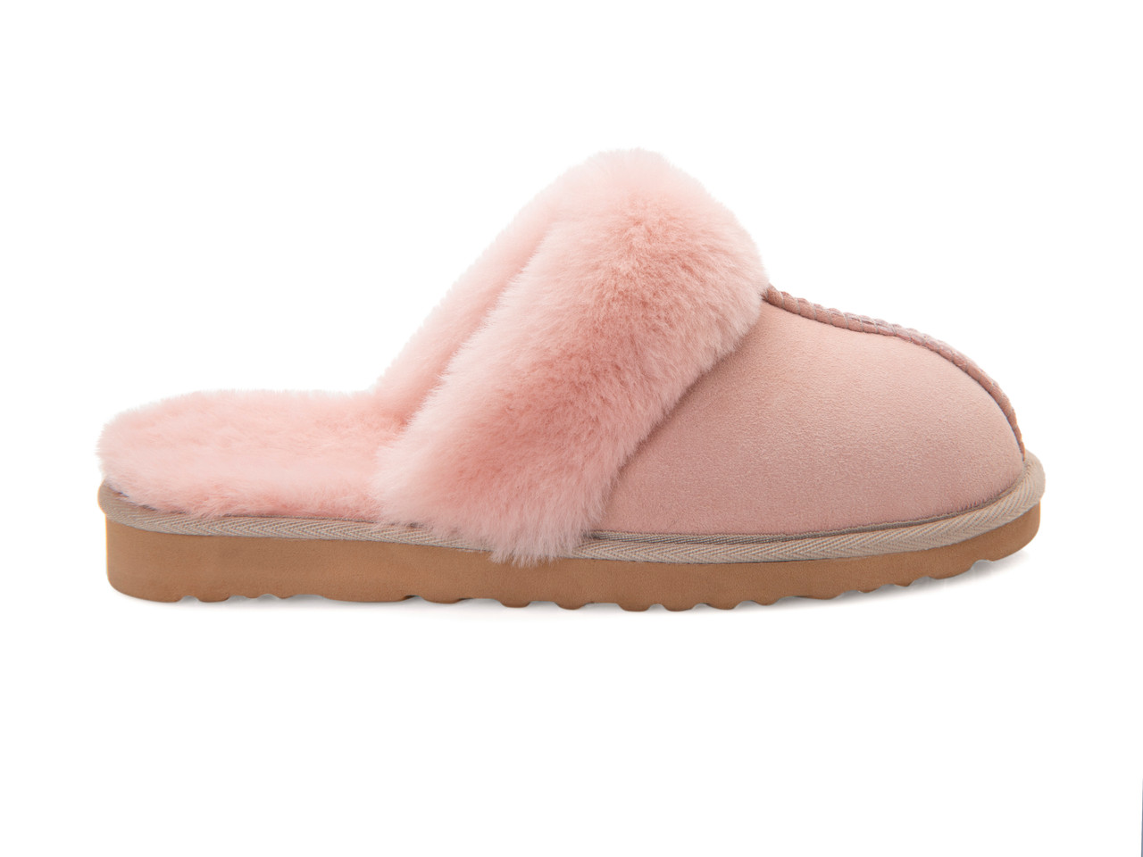 Sheepskin Slippers Pink Zavelio | Genuine Sheepskin