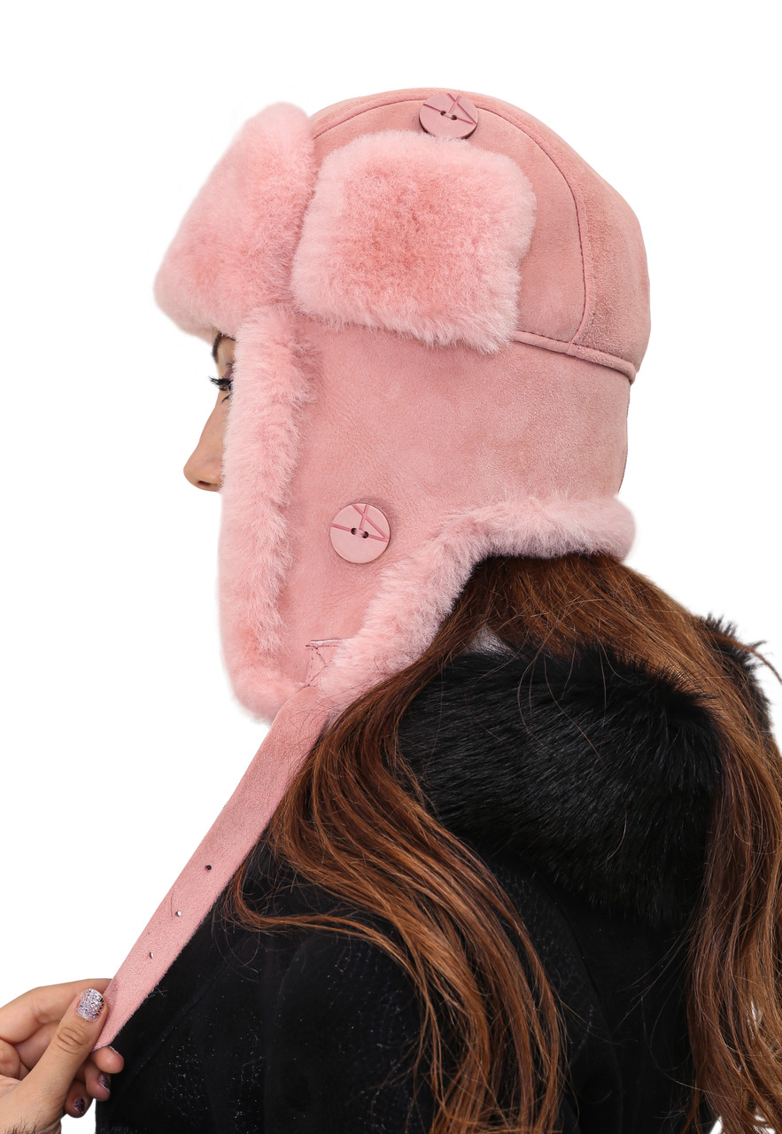 Women's 100% Real Fox Fur Hat S-XL Premium Aviator Russian Ushanka Trapper  Winter Genuine Leather Fox Fur Hat - White - Zavelio