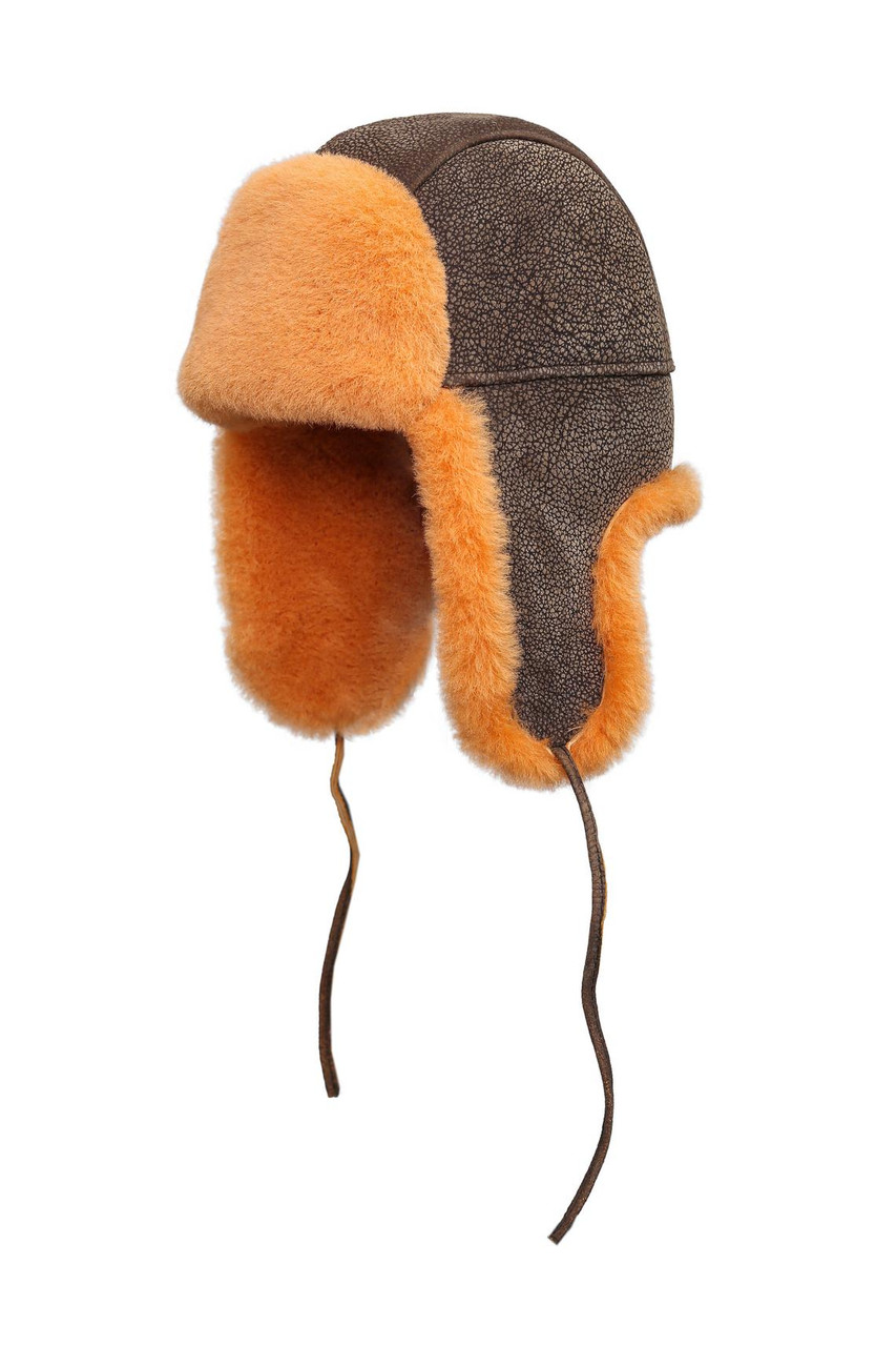 Shearling Sheepskin Aviator Fur Hat 
