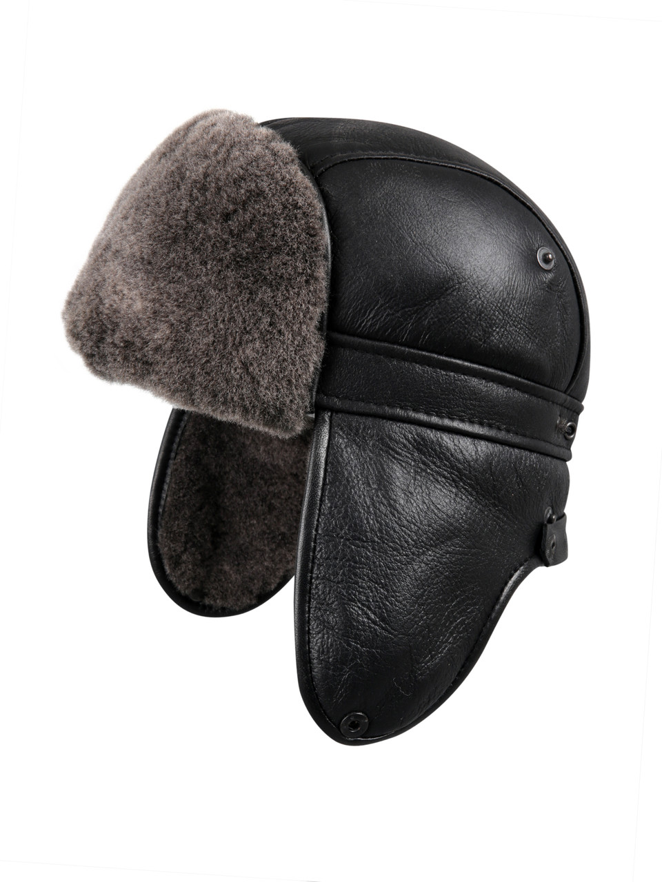 Genuine Shearling Sheepskin Aviator Bomber Winter Fur Hat