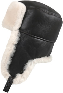 Shearling Sheepskin Russian Ushanka Fur Hat - Brown/Beige Shearling Sheepskin Russian Ushanka Fur Hat - Brown/Beige
