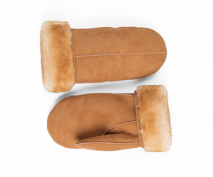 Men's Premium Shearling Sheepskin Leather Fur Mittens Tan Men's Premium Shearling Sheepskin Leather Fur Mittens Tan