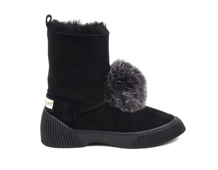 black fox fur boots