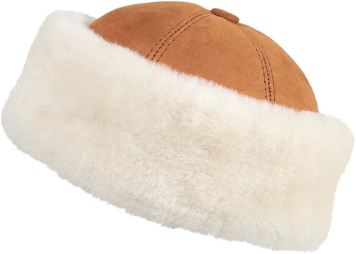 帽子 Bally Shearling Hat Camel Shearling Sheepskin Bucket Winter Fur Hat - Cognac - Zavelio