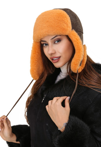 Women's 100% Real Fox Fur Hat S-XL Premium Aviator Russian Ushanka Trapper  Winter Genuine Leather Fox Fur Hat - White - Zavelio