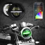 5.75" RGB LED Harley Headlight XKchrome Bluetooth App Controlled Kit w/ Color Changing DRL Feature