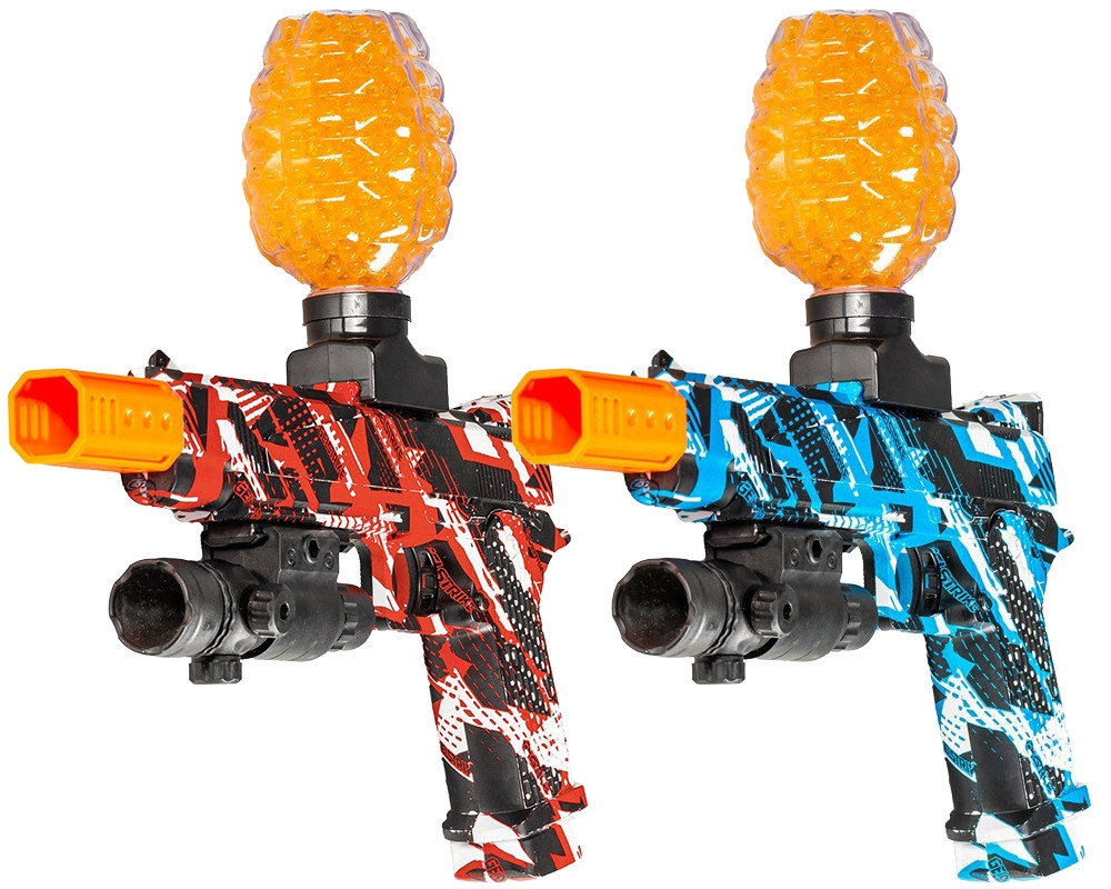 GELSTRIKE - 2-Pack - Storm Pistol Rapid Blaster Bundle - Red & Blue