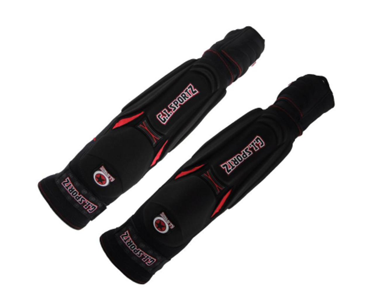 GI Sportz Paintball Elbow Pads Black/Red ActionVillage