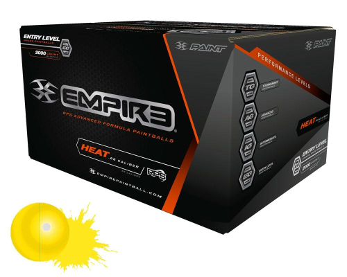 Empire Heat Paintballs Case 2000 Rounds Yellow Fill ActionVillage