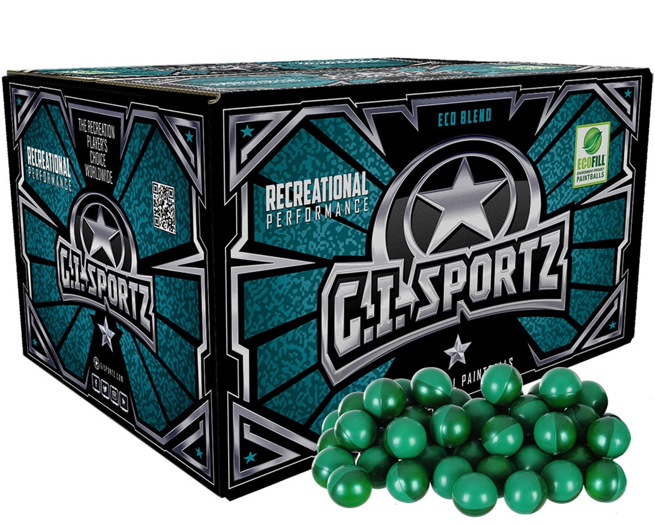 Zap Attak 2000ct 68cal Paintballs with Green Shell, Yellow Fill 