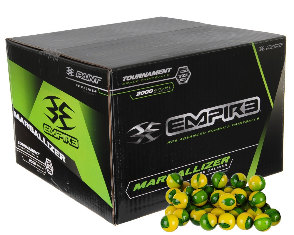 Marballizer Paintballs Case 500 Rounds Green Fill ActionVillage