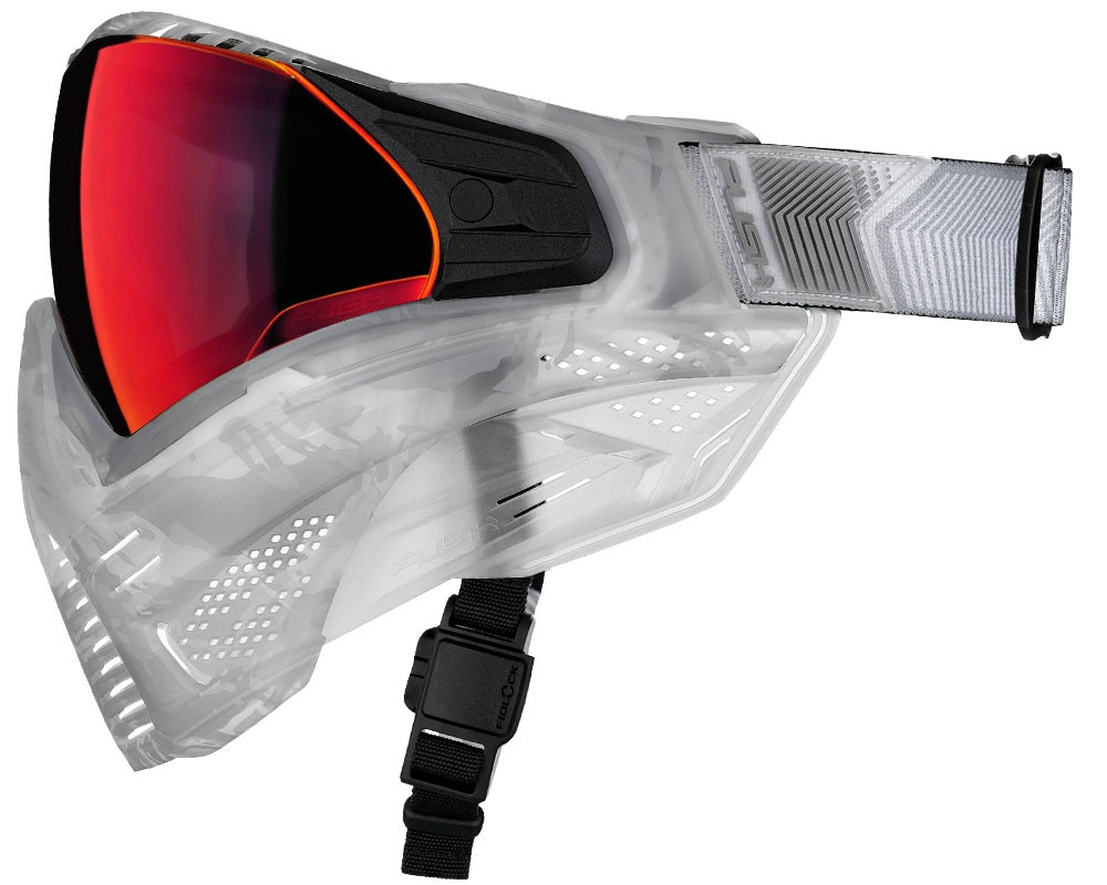 Push Unite Paintball Mask - FLX Clear Camo w/ Chrome Red Lens