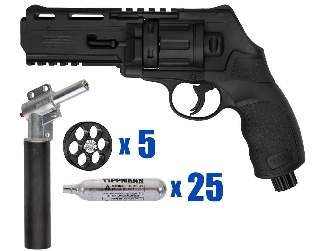 T4E .50 Cal TR50 11 Joule Paintball Revolver Home Defense - Basic Kit 2