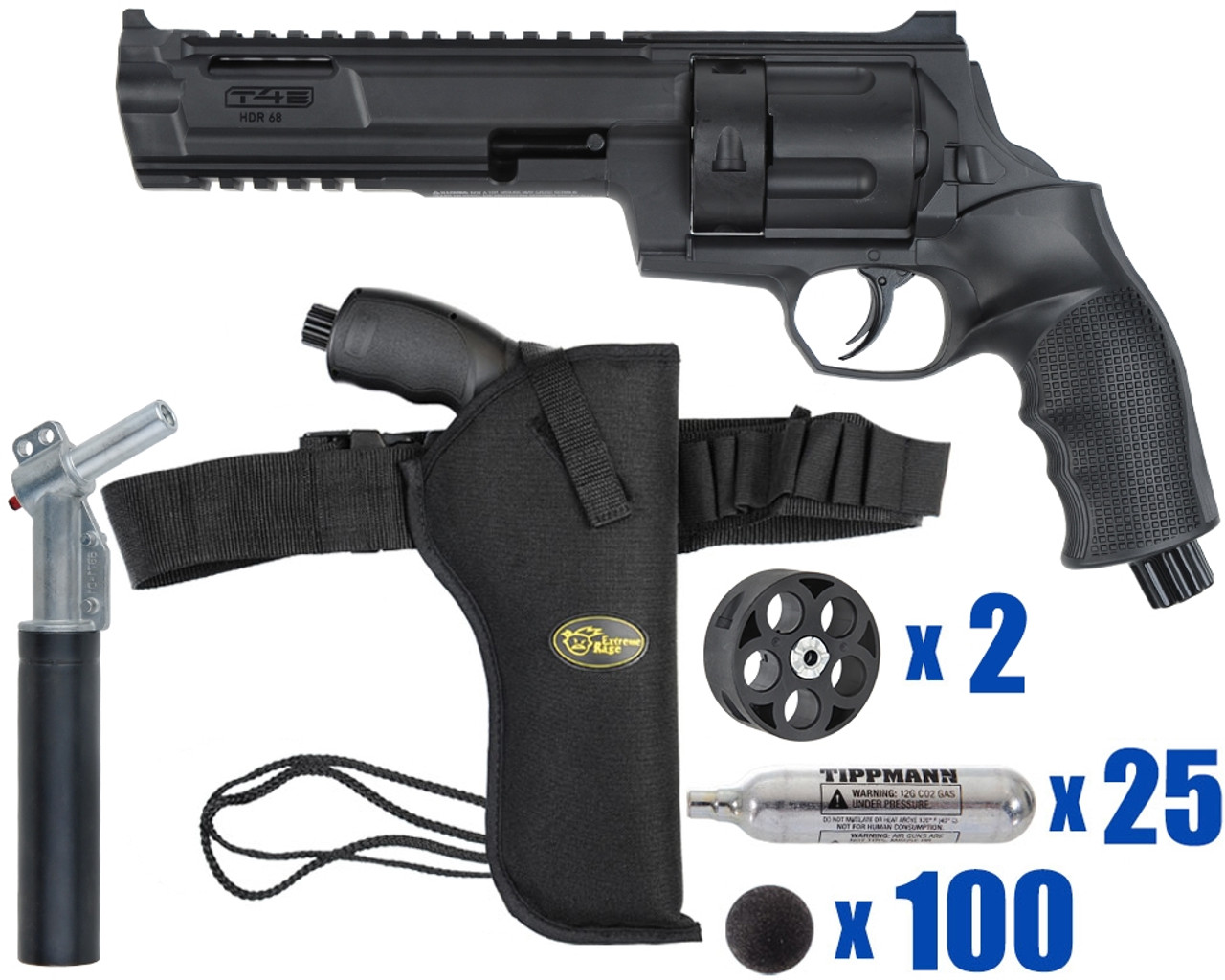 T4E .68 Cal HDR 16 Joule Paintball Revolver Pistol - Home Defense -  Tactical Kit 5