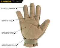 Valken Alpha Full Finger Plastic Back Paintball Gloves - Tan