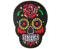 Warrior Iron On Embroidered Morale Patch - Sugar Skull (8-Pack)