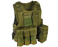 Warrior Molle Tactical Vest w/ Attachments - Olive Drab